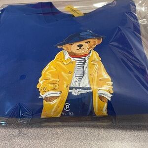 Ralph Lauren Childrenswear Girls 6x Polo Bear Blue Fleece Sweatshirt NWT